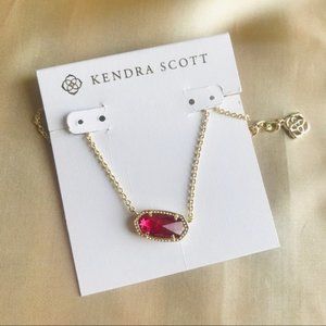 Kendra Scott Elisa gold red berry necklace